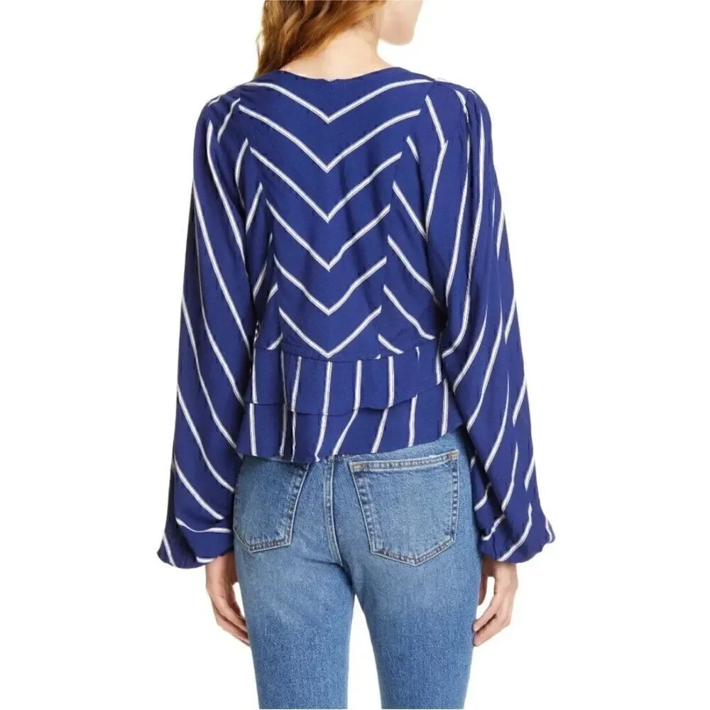 Free People Samifran Crop Flowy Blouse/Cardigan